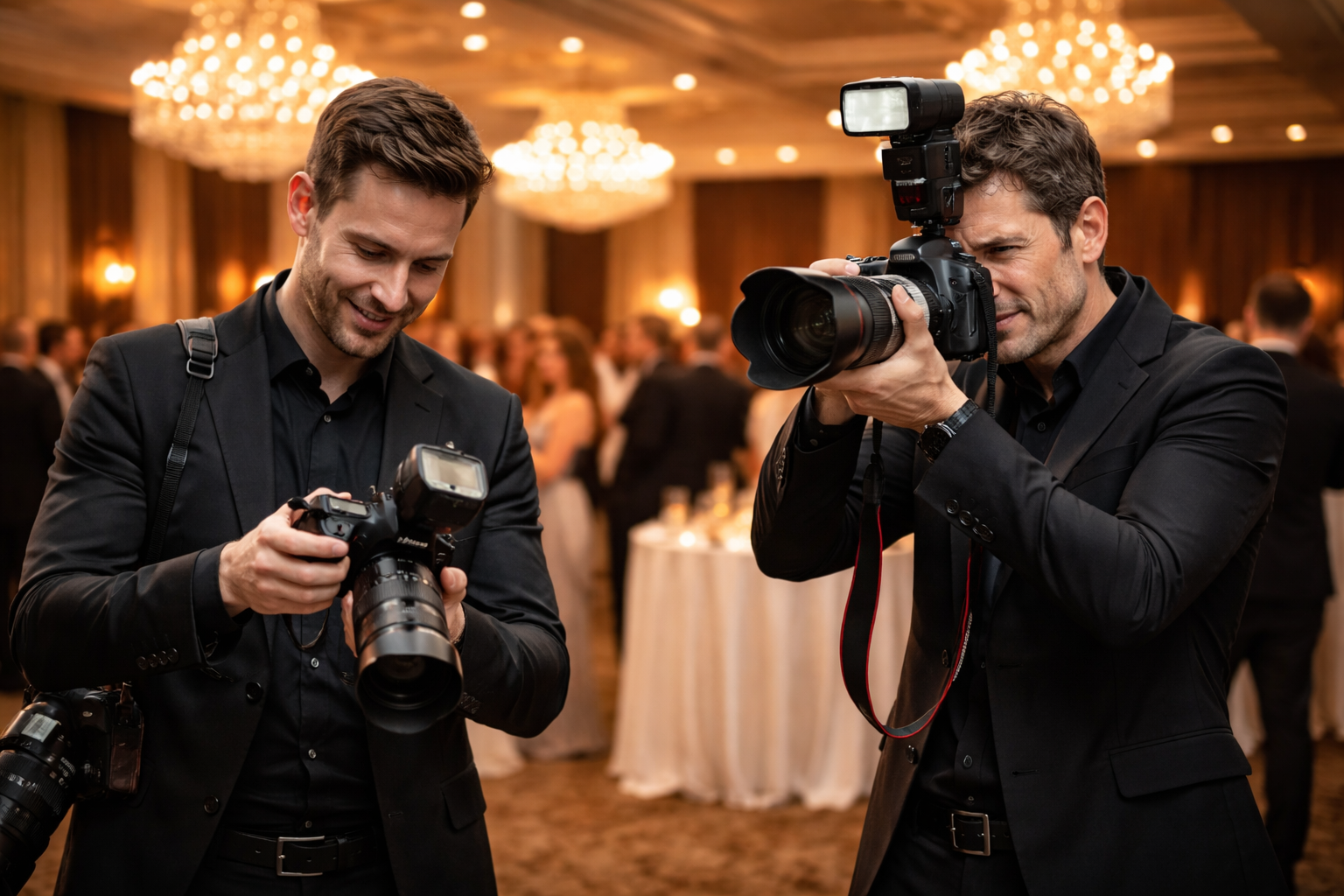 Kurumsal etkinlikte profesyonel fotograf ekibi